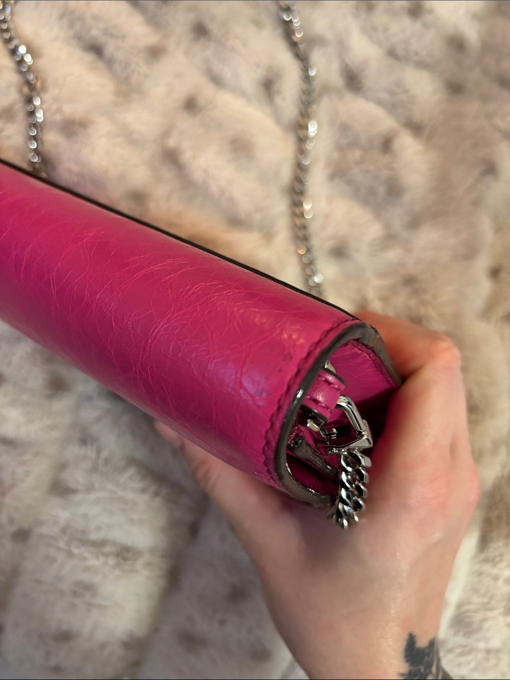 Michael Kors Jet Set Leather Medium Flap Chain Crossbody in Wild Berry - Picture 3 of 9